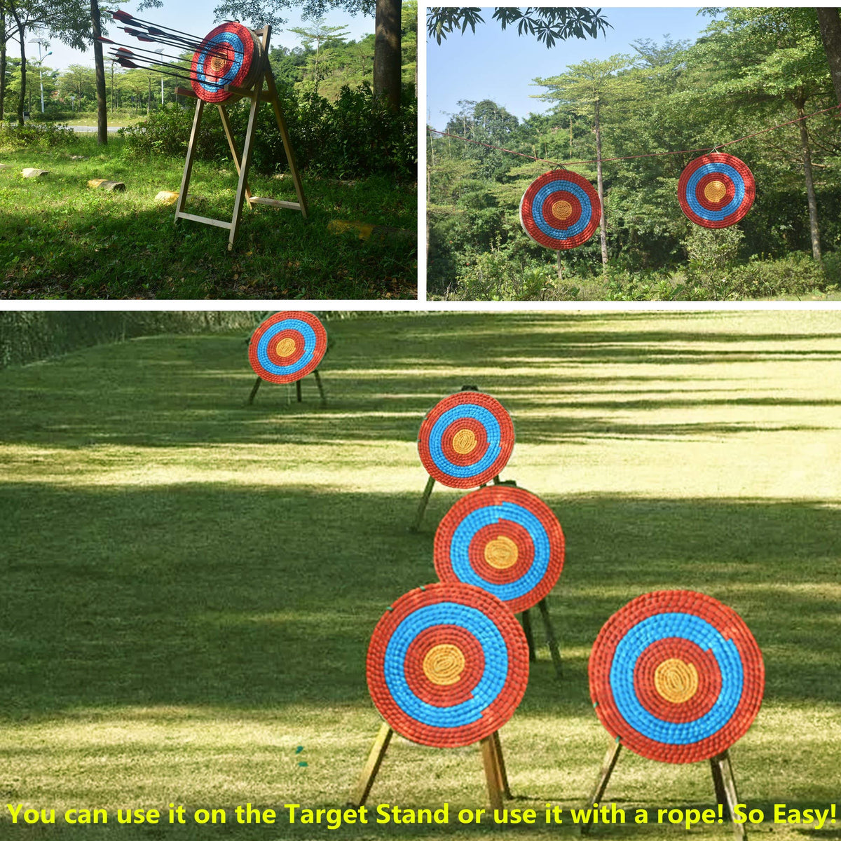 KAINOKAI Traditional Hand-Made Straw Archery Target,Arrow Target for Recurve Bow Longbow or Compound Bow(20in / 3 Layers)