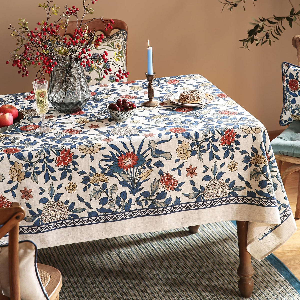 patdrea Vintage French Linen Tablecloth,Rectangular,71"x55"-Wensel