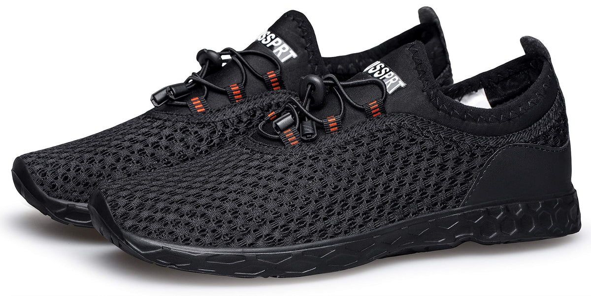 DOUSSPRT Men's Water Shoes Quick Dry for Beach Swim Pool Fishing Allblack