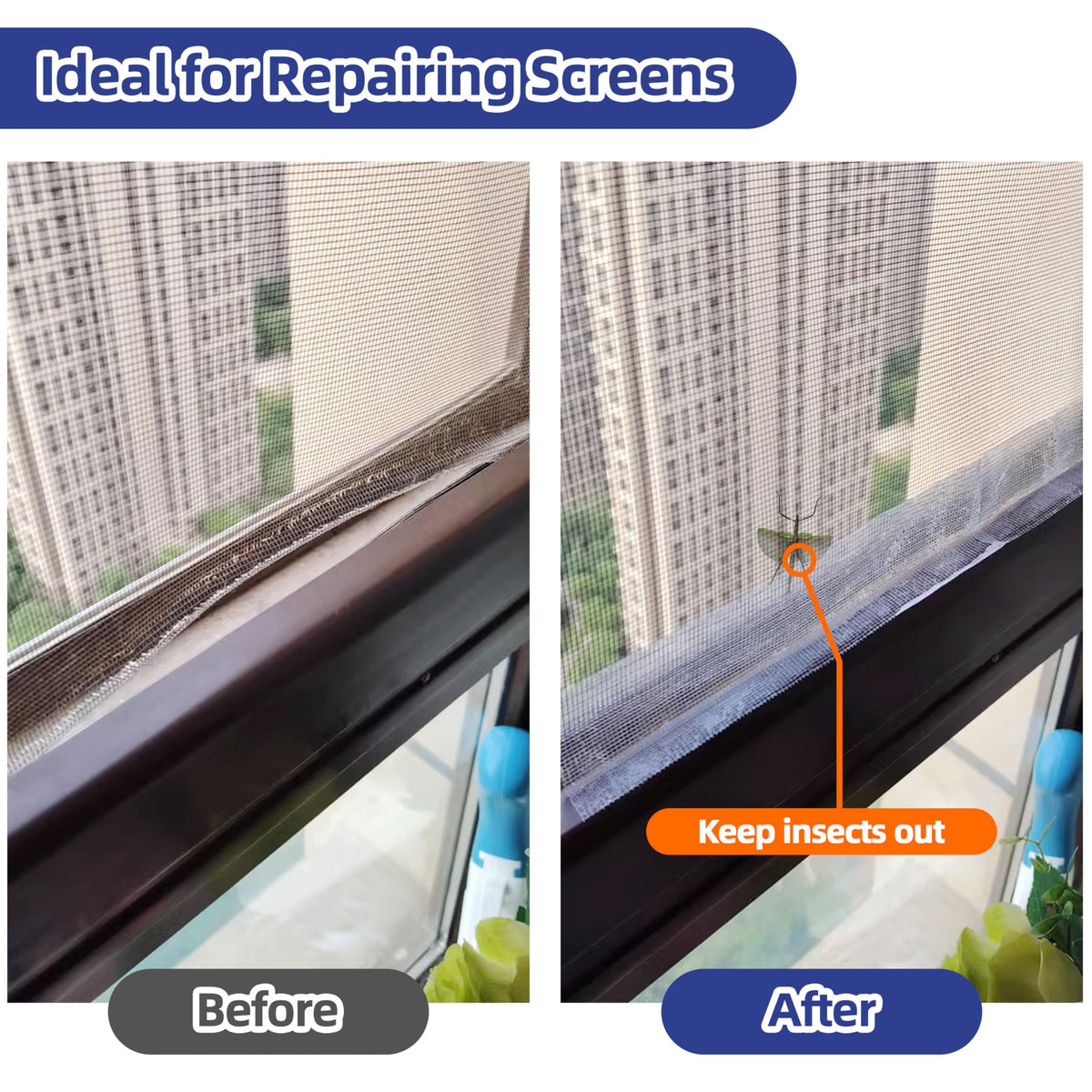 KING MOUNTAIN Black Window Screen Repair Tape,3inX40FT Heavy Duty Screen Repair Kit for Window Screen and Screen Door Tears Holes,Strong Adhesive & Waterproof Window Screen Patch