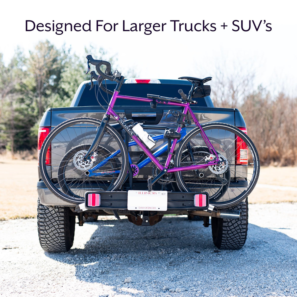 Life Finds 2-Hitch Bike Rack with Taillights and License Plate Holder, Adjustable Folding Design, Holds up to 132 lbs, LF-BR1L