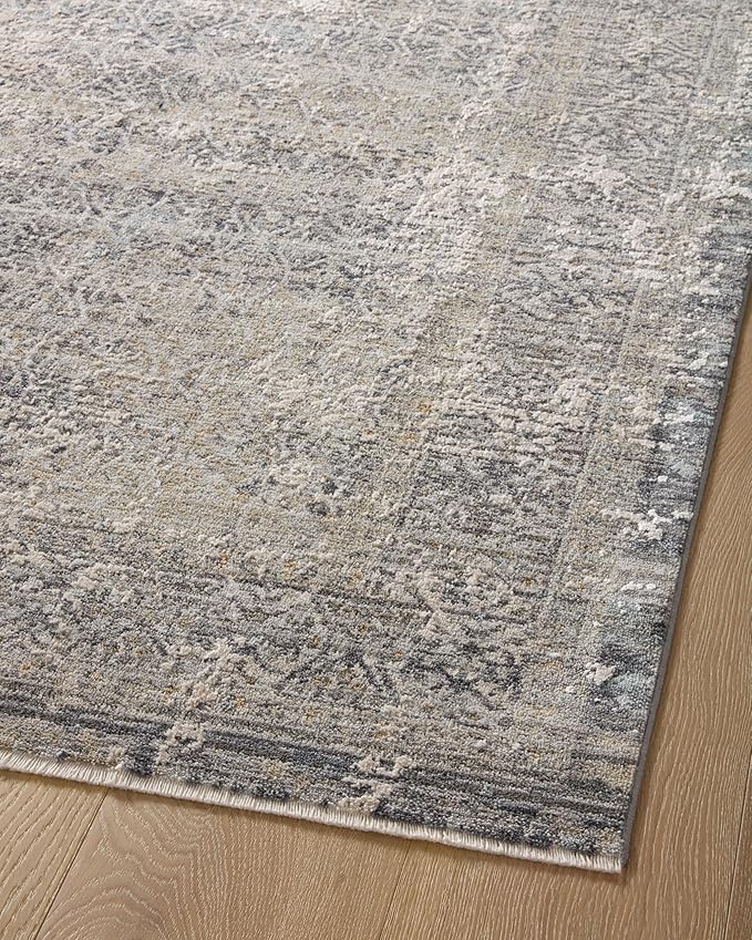 Loloi Amber Lewis Alie Collection ALE-04 Sky/Stone 2'-7'' x 12'-0'', .13'' Pile Height, Runner Rug