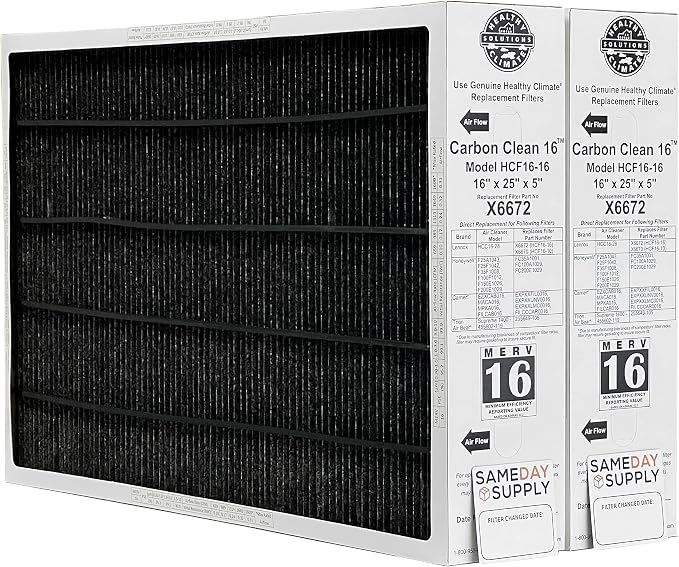 Lennox Healthy Climate Lennox X6672 16x25x5 Healthy Climate Carbon-Clean MERV