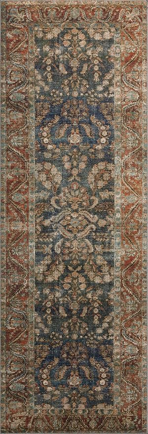 Loloi Chris Loves Julia Jules Collection JUL-10 Ocean/Spice 9'-6' x 14', .13' Pile Height, Area Rug