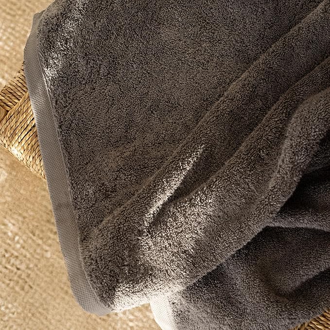 SALBAKOS 100% Turkish Cotton Jumbo Bath Sheet Towel Oversized 40x80 inch | Premium Hotel & Spa Quality, Soft, Absorbent, XL Bath Towels | Made in Turkey (Pack of 1, Gray)
