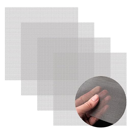 4 Pack 12x12 Inch Wire Mesh, 20 Mesh Stainless Steel Mesh, Never Rust Sturdy