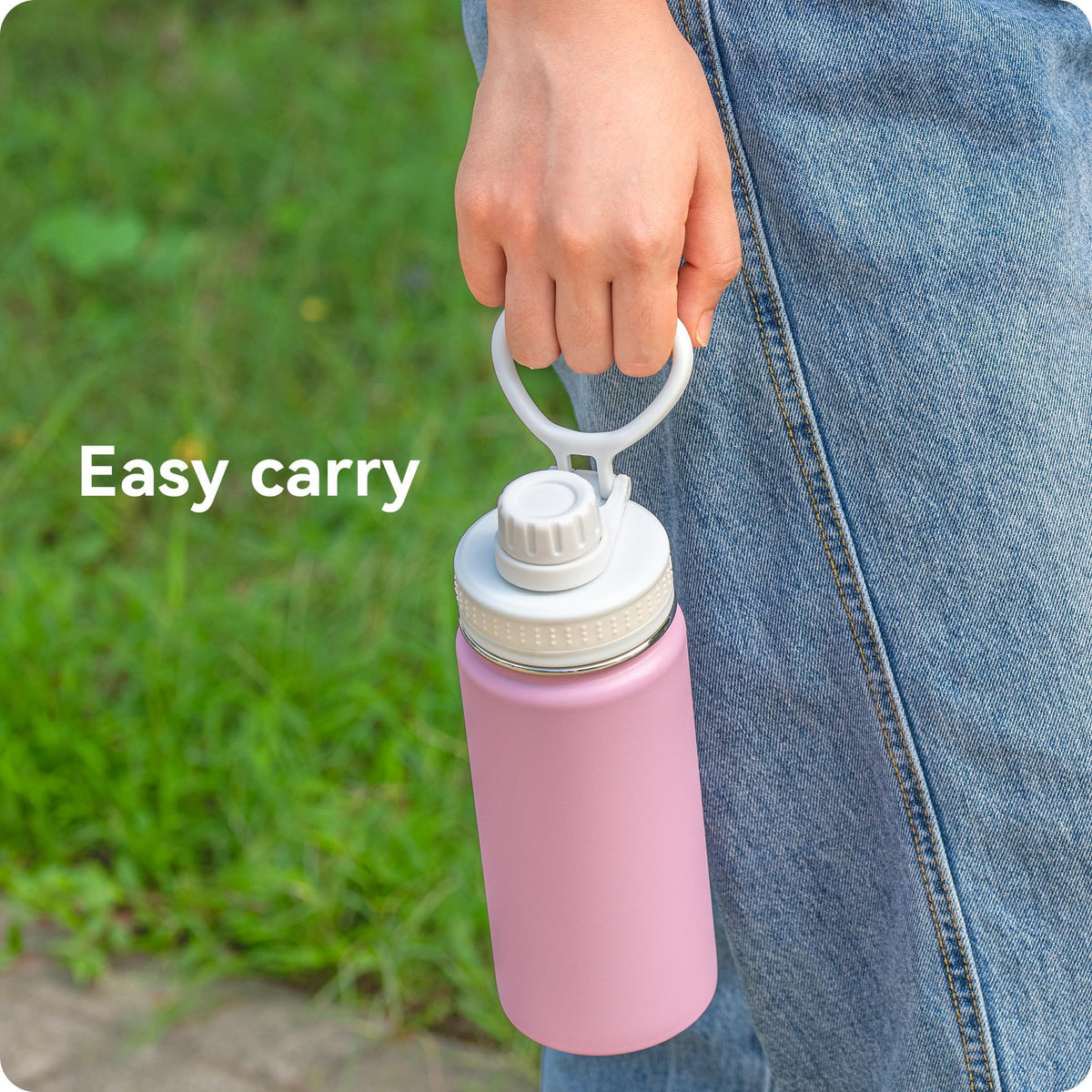 Prurex Spout Lid for Hydro Flask Wide Mouth Bottles | Replacement Lid Compatible with Hydroflask/Thermoflask/Iron Flask | 2-Pack BPA-Free Lids for 12-64oz Bottles (White 2 Pack)