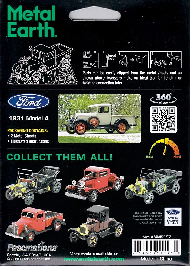 Fascinations Metal Earth 1931 Ford Model A 3D Metal Model Kit