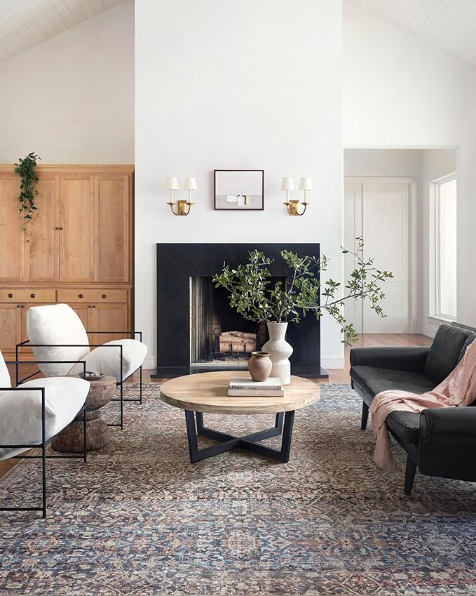 Loloi Chris Loves Julia Jules Collection JUL-06 Denim/Spice 2'-3'' x 3'-9'', .13" Pile Height, Accent Rug