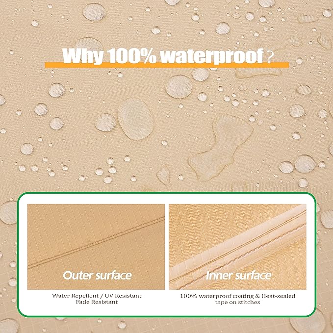 F&J Outdoors Waterproof UV Resistant Heavy Duty Patio Cover for 4-6 Stacking Chairs, 27" W x 37" D x 47" H