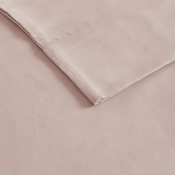 Madison Park 3M Microcell Bed Sheet Set Color Fast, Wrinkle and Stain Resistant, Soft Sheets with 16" Deep Pocket All Season, Cozy Bedding-Set, Matching Pillow Case, Cal King, Blush, 4 Piece
