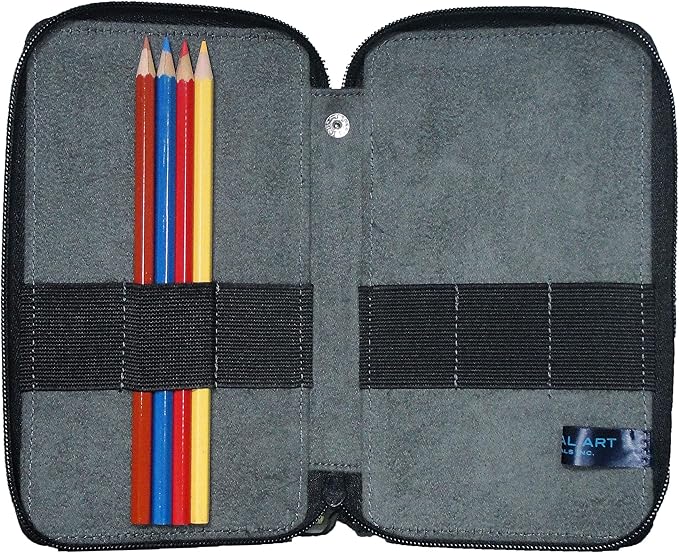 Speedball Art Products Canvas Storage Case for Pencils, Markers, Pens and Art Supplies, Black, Holds Up to 24 Standard Pencils