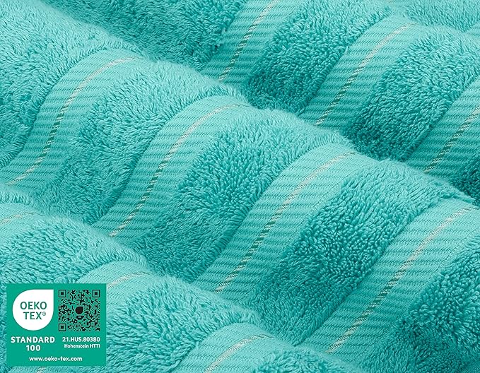 American Soft Linen Luxury Hand Towels for Bathroom, 600 GSM 100% Cotton Turkish 4 Piece Hand Towel Set, 600 GSM Hand Face Towels for Kitchen, Turquoise Blue Hand Towels