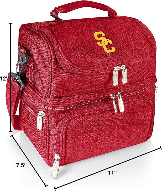PICNIC TIME NCAA Nebraska Cornhuskers Pranzo Lunch Bag - Insulated Lunch Box with Picnic Set - Lunch Cooler Bag