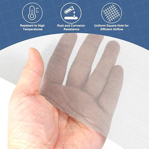 uxcell 30 Mesh 79" x 12" Woven Wire Mesh, 304 Stainless Steel Air Vent Filter