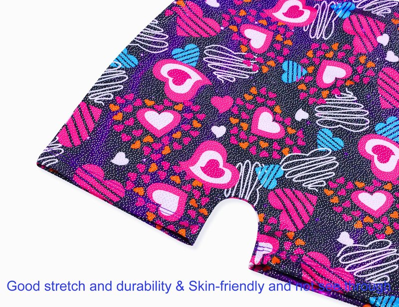 Domusgo Leotard for Girls Gymnastics Size 3t 4t Sparkly Pink Heart Love One Piece Biketard with Shorts