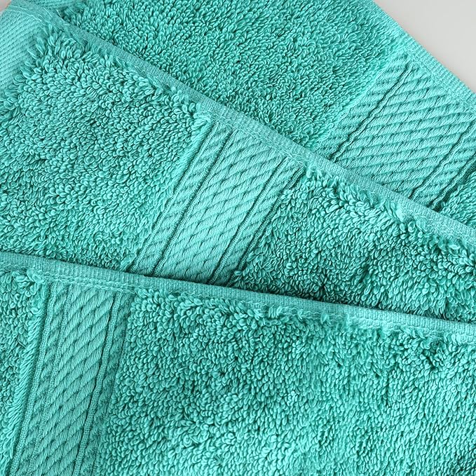 Superior Egyptian Cotton Pile Bath Sheet Set of 2, Ultra Soft Luxury Towels, Thick Plush Essentials, Absorbent Heavyweight, Guest Bath, Hotel, Spa, Home Bathroom, Shower Basics, Turquoise