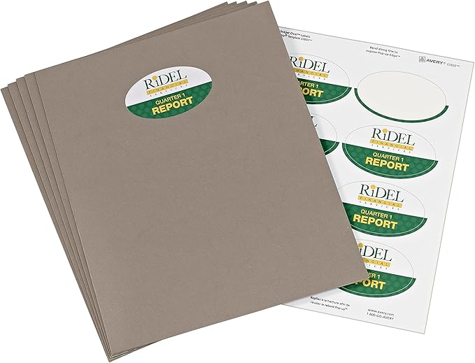 Avery Printable Blank Oval Labels,2" x 3-1/3",Glossy White,80 Customizable Labels (22820),(Pack of 5)