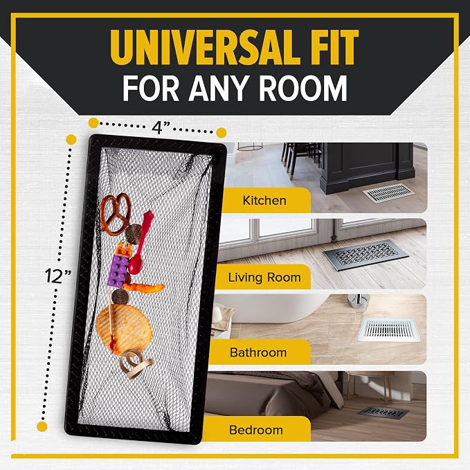 HAAK - Floor Vent Cover Trap, Durable Screen That Attaches Easily to Vent Covers