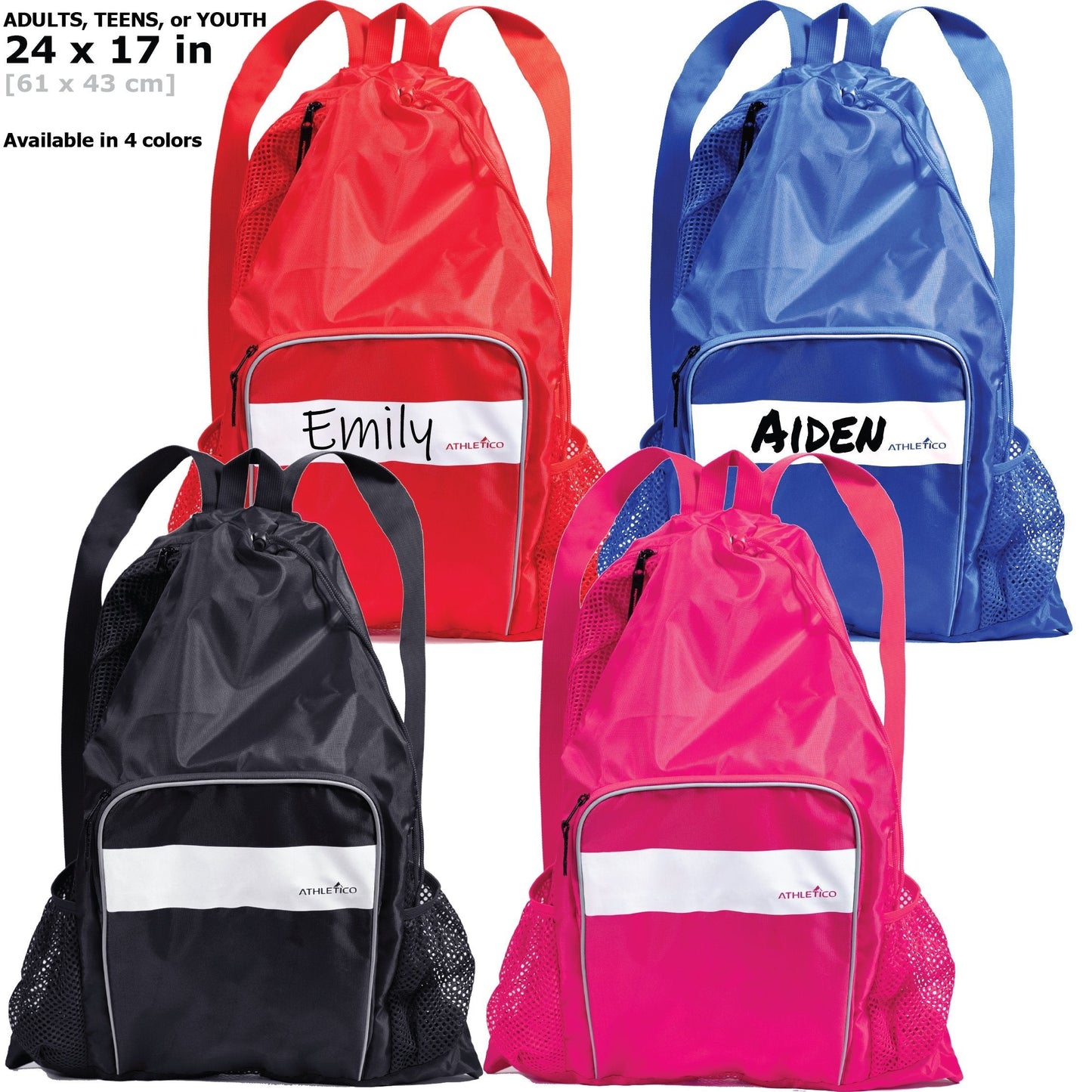 Athletico Mesh Swim Bag - Mesh Pool Bag With Wet & Dry Compartments for Swimming, the Beach, Camping and More (Pink)