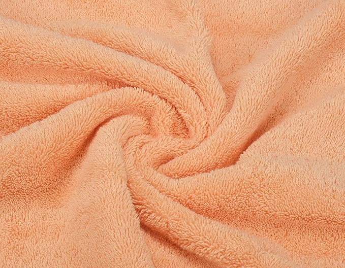 American Soft Linen Luxury 6 Piece Towel Set, 2 Bath Towels 2 Hand Towel 2 Washcloths, 600 GSM 100% Cotton Turkish Towels for Bathroom, Malibu Peach Towel Sets