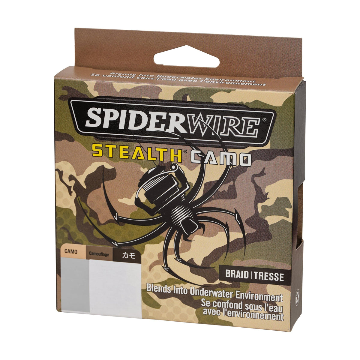 SpiderWire Stealth® Camo Braided Fishing Line, 65lb | 29.4kg, 300yd | 274m Fishing Line, Suitable for Saltwater and Freshwater Environments