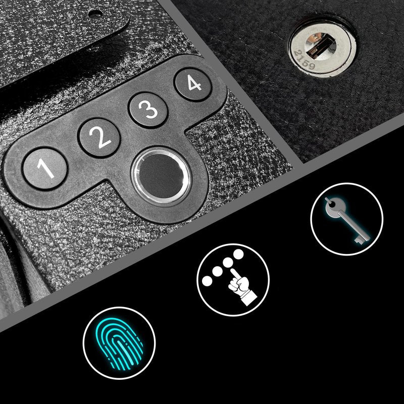 Biometric Pistol Safe, Mounted Nightstand Quick Access Handgun Safe