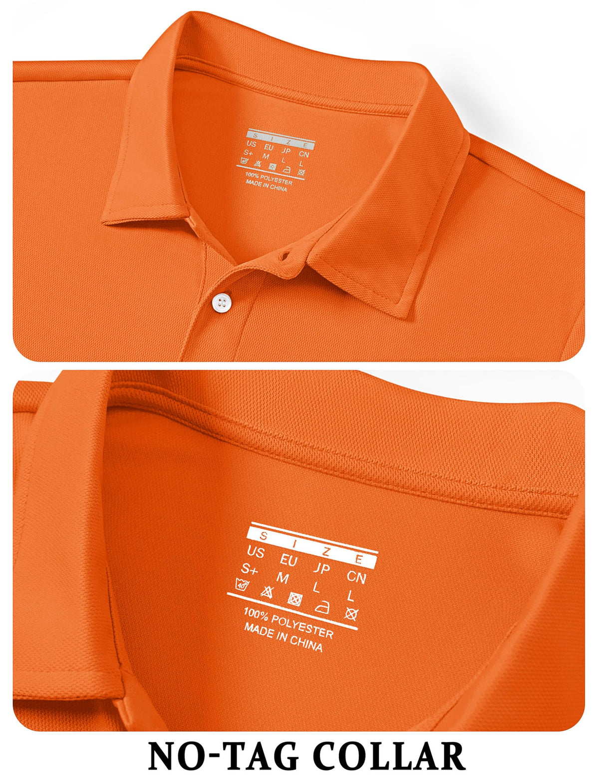 TACVASEN Mens Golf Shirt Dry Fit Mens Polo Shirts Short Sleeve Performance Golf Polos for Men with Collar Work Shirts Orange, 2XL