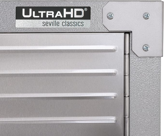 Seville Classics UltraHD Solid Steel Lockable Metal Storage Cabinet Locker Organizer, w/Adjustable Shelves for Garage, Warehouse, Office, Classroom, Granite, 48" W x 24" D x 72" H