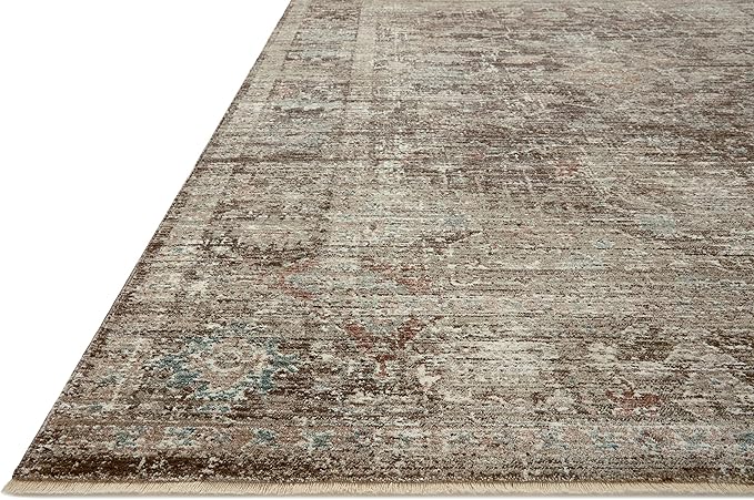 Loloi Magnolia Home by Joanna Gaines Millie Collection MIE-03 Charcoal/Dove 7'-10" x 7'-10", .25" Pile Height, Round Area Rug