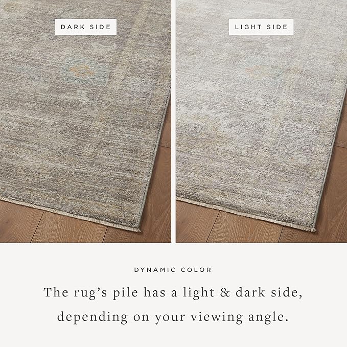 Loloi Magnolia Home by Joanna Gaines Millie Collection MIE-05 Stone/Natural 2'-7" x 12'-0", .25" Pile Height, Runner Rug