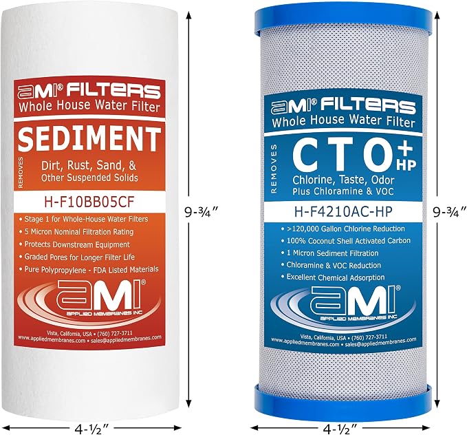 APPLIED MEMBRANES INC. Whole House Water Filter Replacement Filter Cartridge