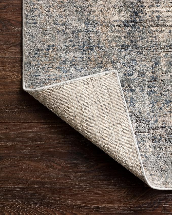 Loloi Teagan Collection TEA-05 Denim/Slate 7'-11" x 10'-6" Area Rug, Large, Soft Neutral Rug, High-Traffic for Living Room, Bedroom, Home Office, Dining Area