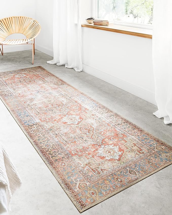 Loloi Loren Collection LQ-15 Terracotta/Sky 8'-4" x 11'-6" Area Rug