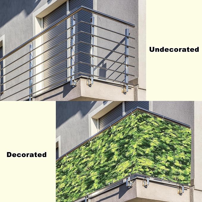 Balcony Privacy Screen 2.8' x 32.8' UV Protection 96% Patio Privacy Screen