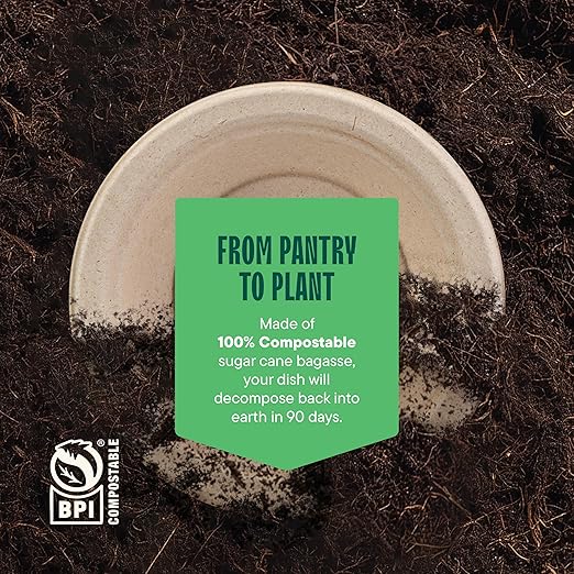 Stack Man Paper Bowls, 100% Compostable Disposable Soup Bowl [125-Pack] 12 oz. Heavy Duty, Eco-Friendly, Biodegradable Bagasse Hot Food Plates and Bowls - Natural Brown (BPI Certified) (PFAS-Free)