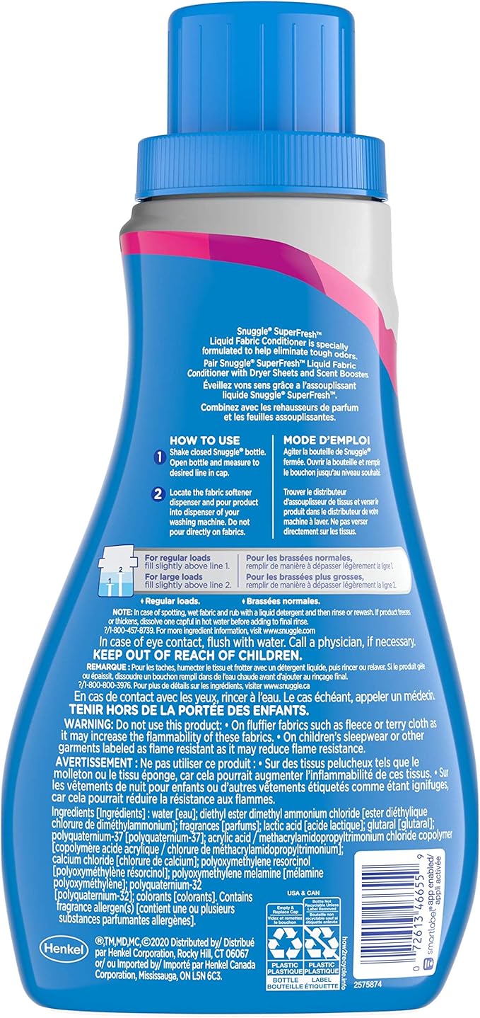 Snuggle Plus Super Fresh Liquid Fabric Softener, Spring Burst, 31.7 Fluid Ounce