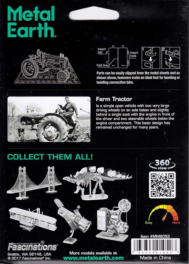 Metal Earth Farm Tractor 3D Metal Model Kit Fascinations