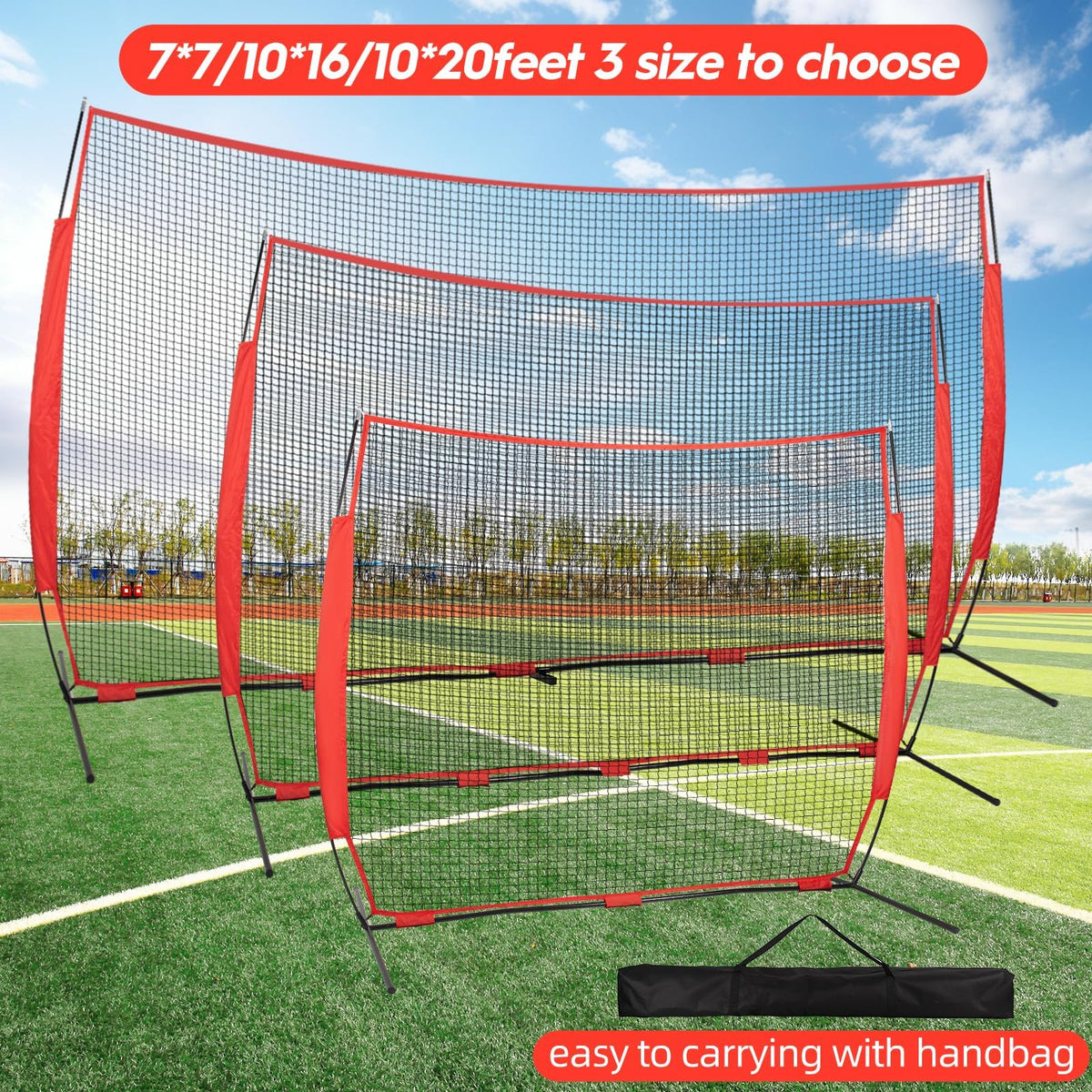 7x7ft /10x16ft /10x20ft Portable Stable Backstop Net172