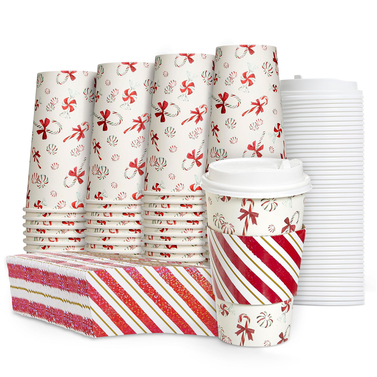 Papyrus Disposable Tabletop Dinnerware Set - Elegant and Sturdy Plates and Cutlery for Any Occasion, Peppermint, Napkins