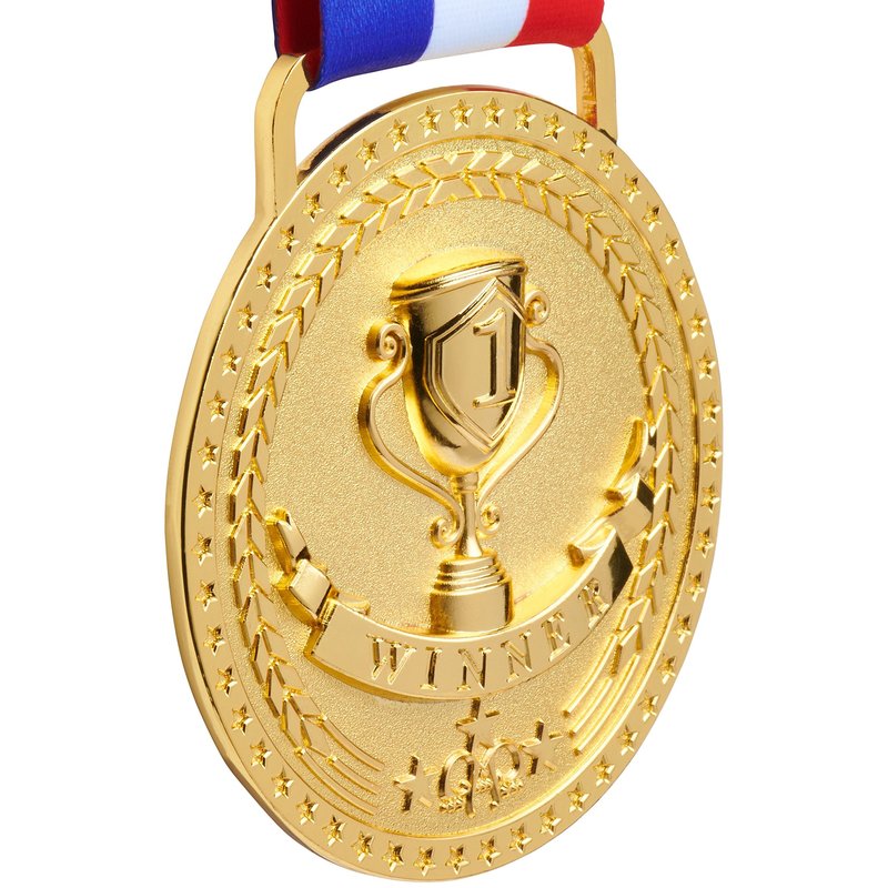 Gold Medal Winner 1st First Place Award Trophy Medal, Bright Gold