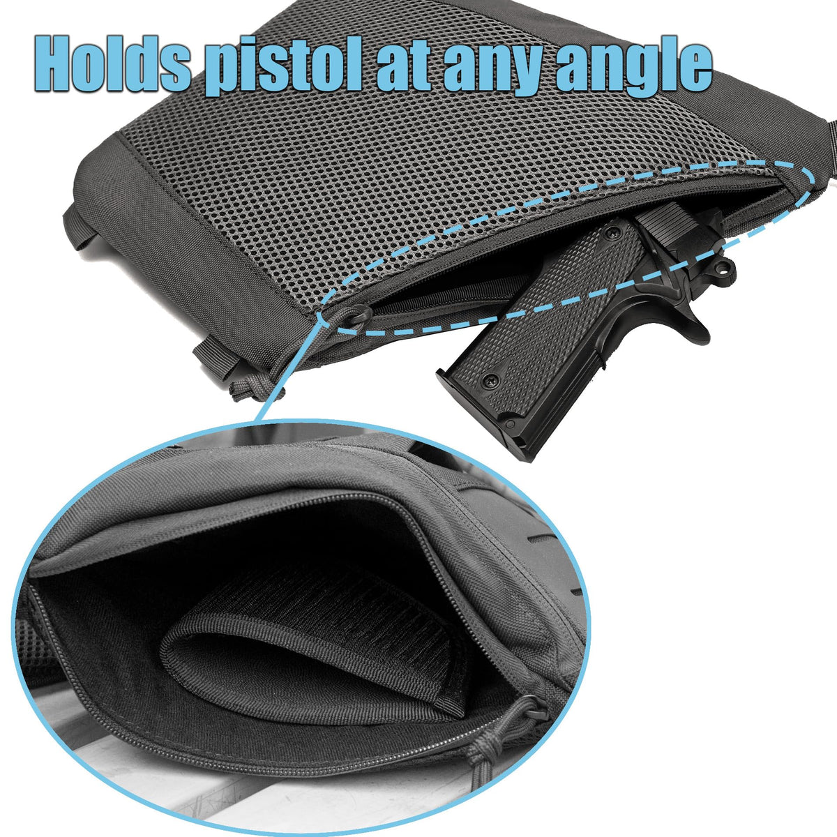 WCALULEG Tactical Sling Bag for Men Women Crossbody Anti-Theft CCW Sling Bag EDC Carry