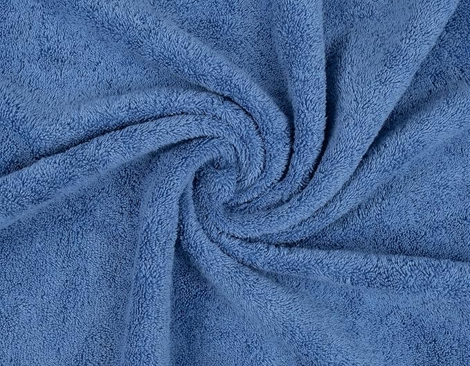 American Soft Linen Luxury 6 Piece Towel Set, 2 Bath Towels 2 Hand Towel 2 Washcloths, 600 GSM 100% Cotton Turkish Towels for Bathroom, Electric Blue Towel Sets
