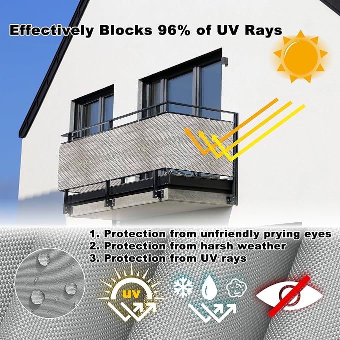 Privacy Screen 3.6' x 29.5' Durable UV-Resistant Patio Privacy Screens