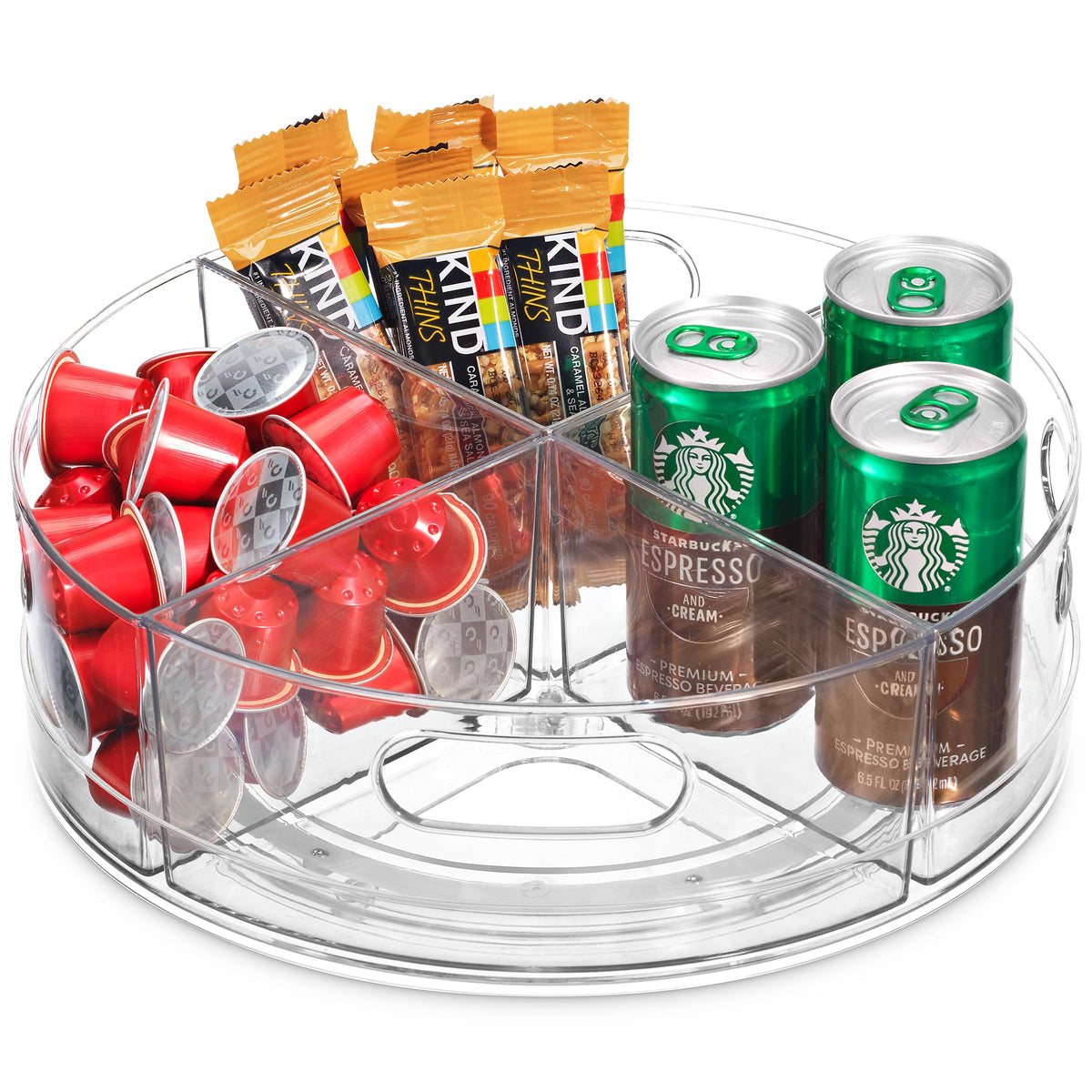 Oizeir Lazy Susan Turntable (2-Pack) - Clear Acrylic, Rotates 360 Degrees, Easily Organize Your Fridge, Cabinet or Counter - Carousel Storage for Food, Spices, Cosmetics