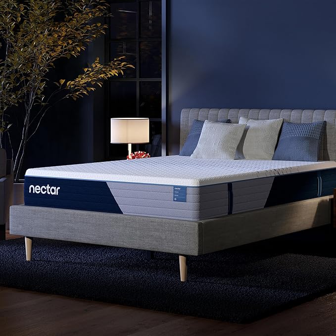 Nectar Classic Hybrid 12” King Mattress - Medium Firm - Memory Foam & Innerspring Coils - Cooling Top Layer - Pressure-Relief - Mattress in a Box - 365-Night Trial & Forever Warranty