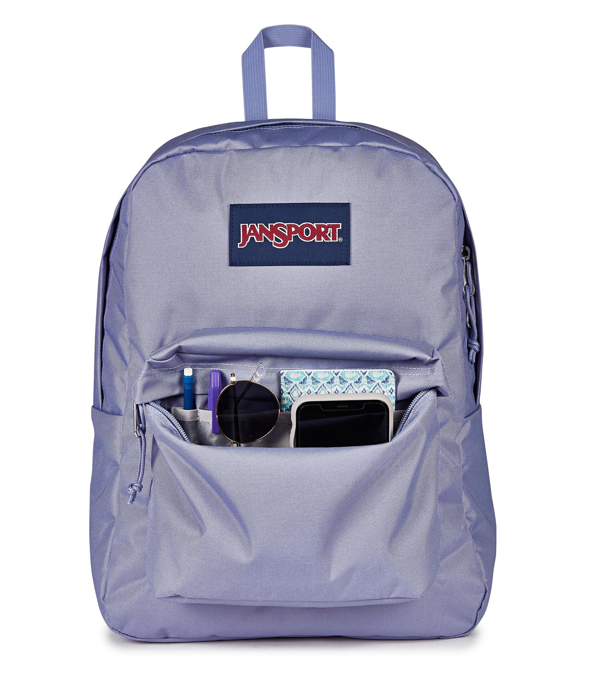 JanSport SuperBreak One Backpack - Durable, Lightweight Bag with 1 Main Compartment, Front Utility Pocket with Built-in Organizer, Premium Backpack, Lavender Ash