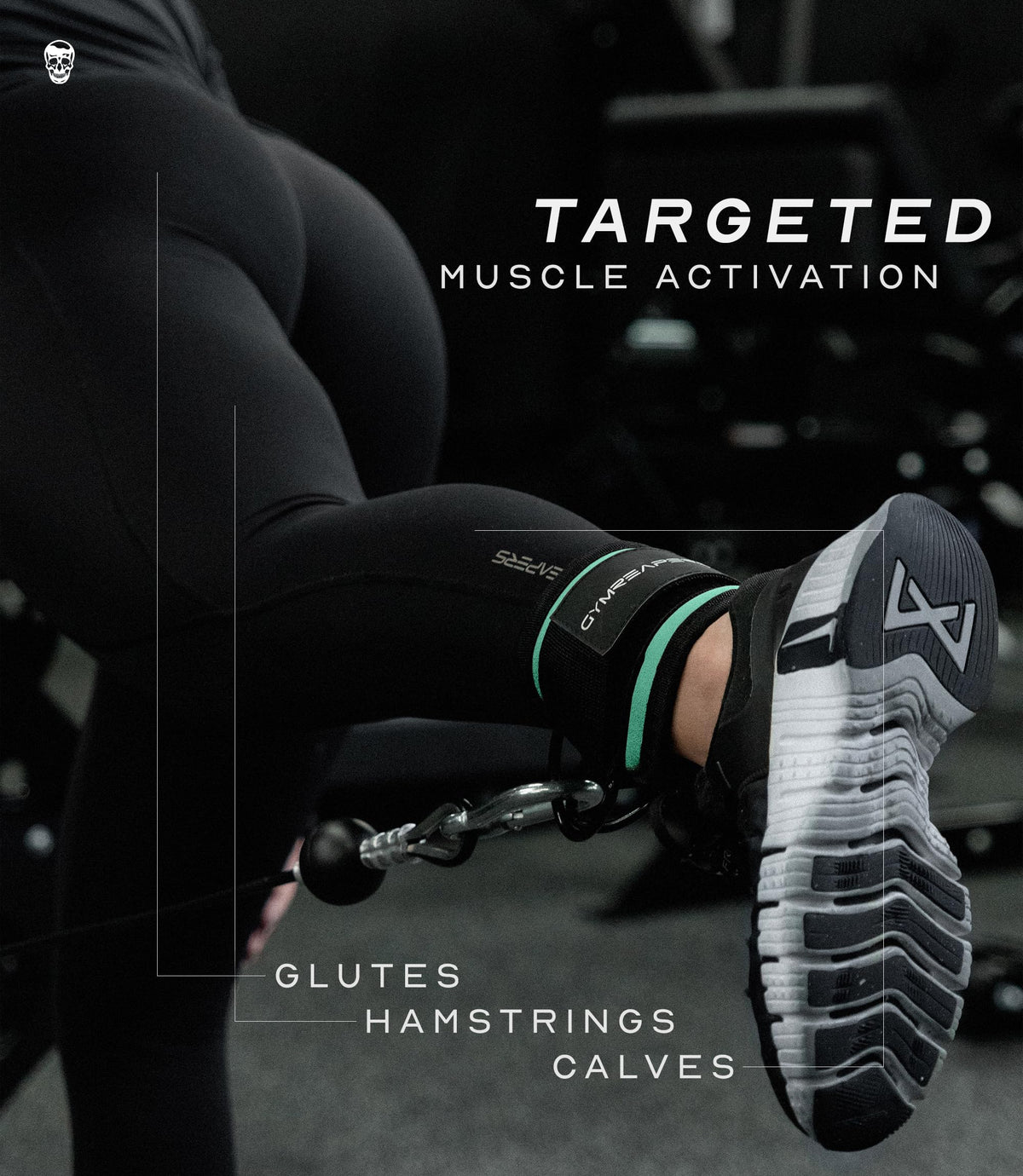 Gymreapers Ankle Strap (Single) For Cable Machine Kickbacks, Glute Workouts, Lower Body Exercises - Adjustable Leg Strap with Neoprene Padding (Mint, Single)