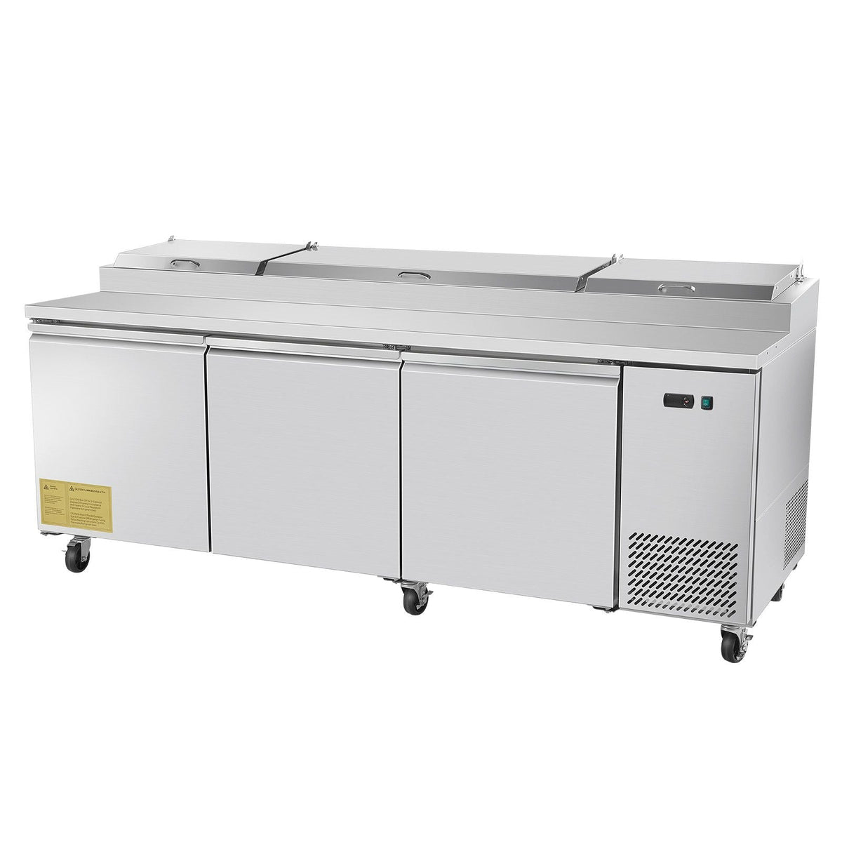 93"W Commercial Refrigerator, Pizza Prep Refrigerated Table, 20" Wide Countertop Food Prep Worktable, 30.8 Cu.Ft Single Door Salad Prep Fridge, 12 Pans Pizza Make Worktop with Cutting Board