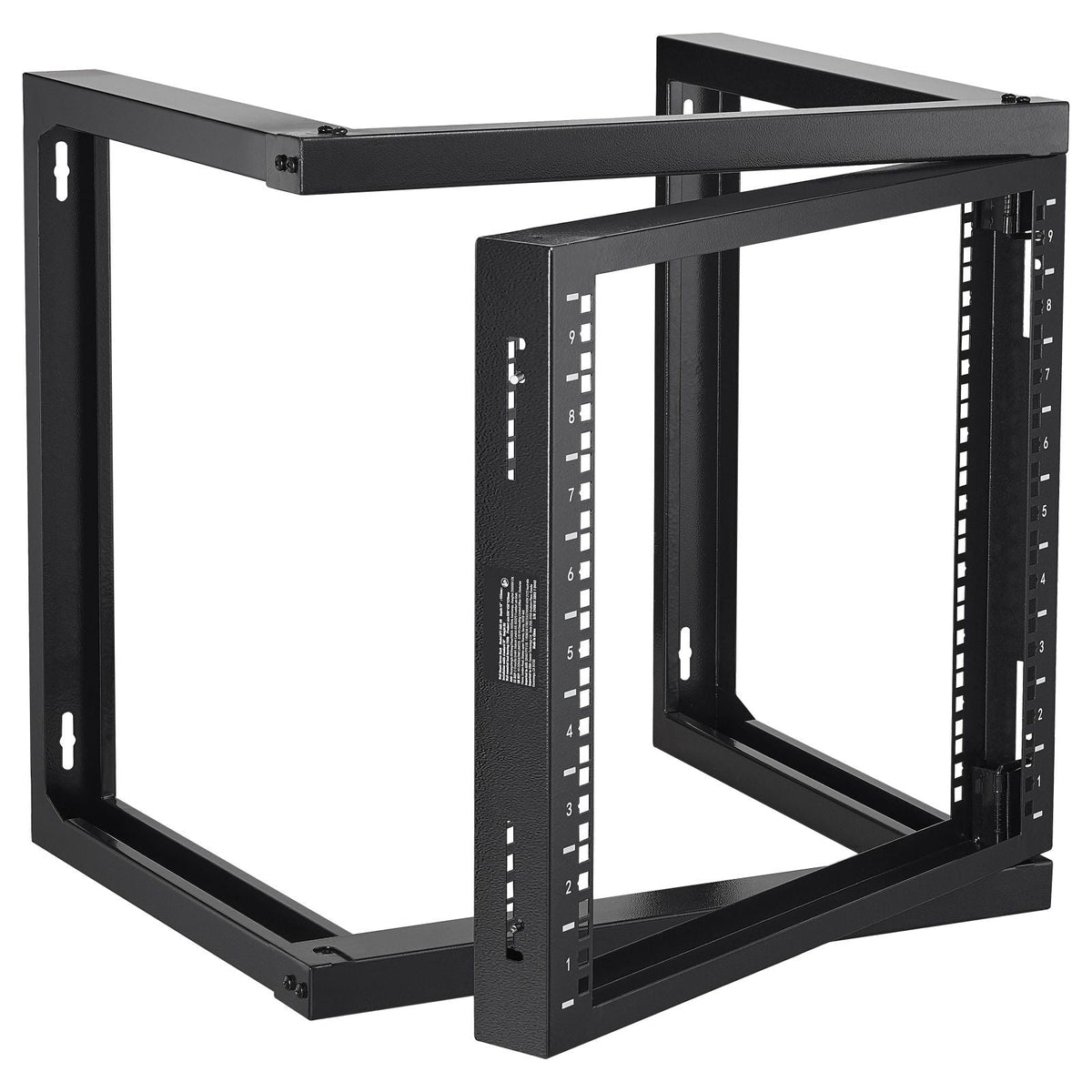 9U Wall Mount Rack, 150 lbs/68.04 kg Max Load Capacity, Open Frame Server Network Rack with Cage Nuts Screws, Carbon Steel 20.9 x 17.7 x 20.5" for 19"/482.6 mm AV & Server IT Equipment, Black